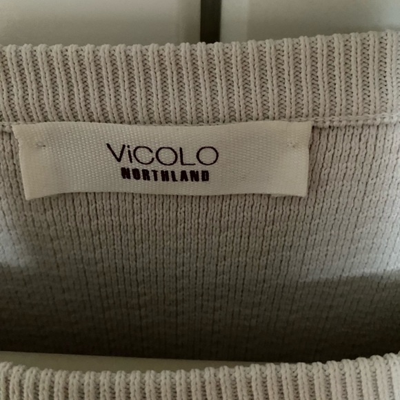 VICOLO CROPPED SWEATER . CREWNECK CREAM , MEDIUM TEXTURED . - Picture 7 of 12